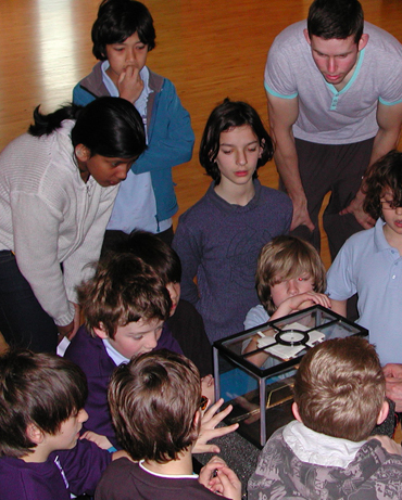 Pupils at Mayfield School with the HEP cloud chamber