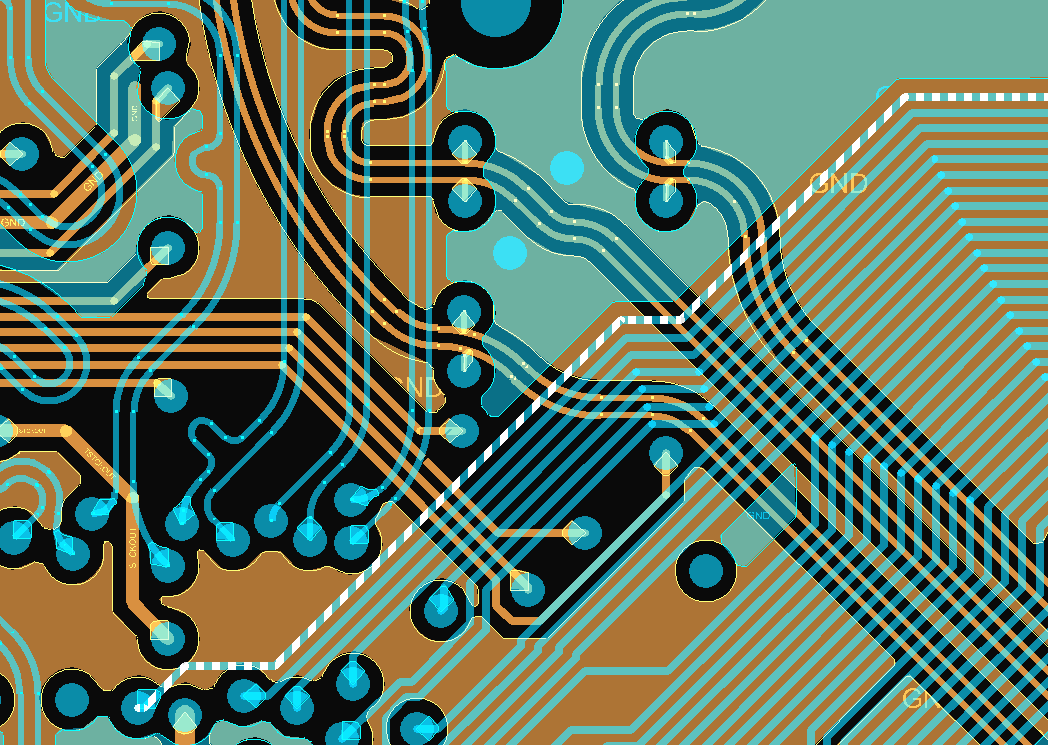Detail of CAD PCB traces