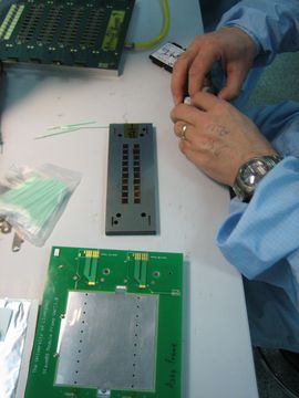 Right: ASICs pickup template and module jig