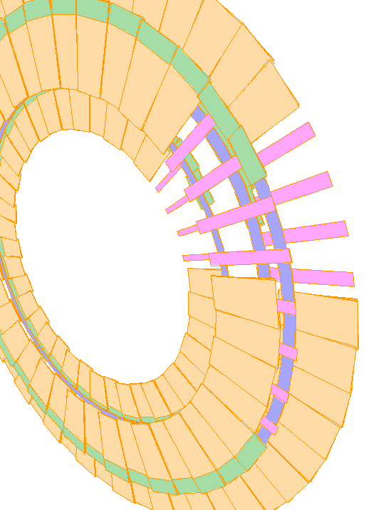 Cutaway forward wheel showing module backbones.